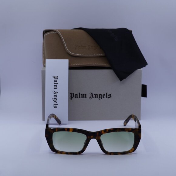 Palm Angels PERI002 PALM 6054 Rectangle Sunglasses - Havana/Green Gradient - Picture 3 of 10